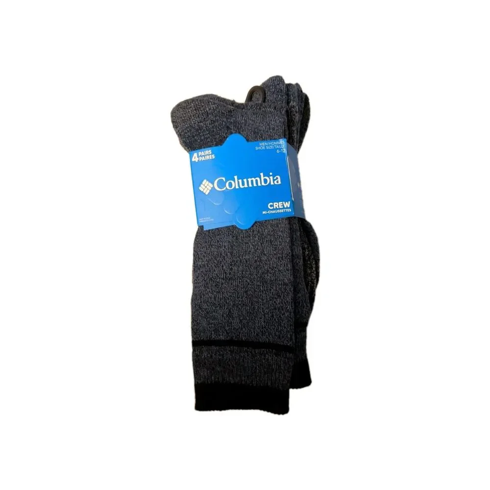 New Columbia Socks Men’s 4 Pair Blue & Gray Crew Socks Activewear 6-12